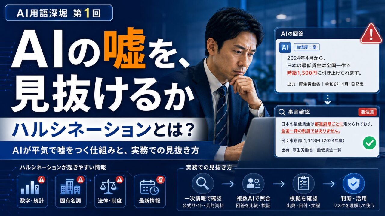 ハルシネーションとは｜AIが嘘をつく仕組みと見抜き方