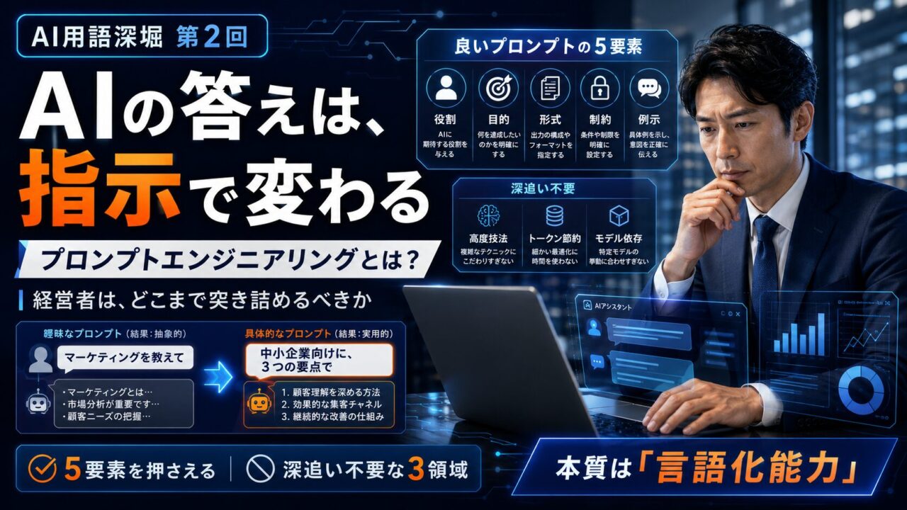 プロンプトエンジニアリングとは｜経営者が学ぶ範囲