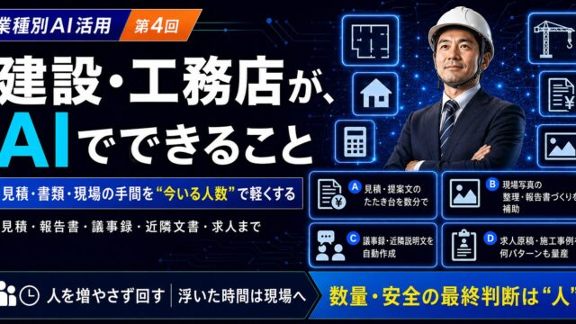建設・工務店がAIでできること｜業種別AI活用シリーズ第4回