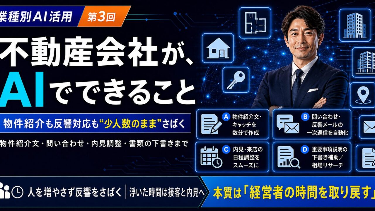 不動産会社がAIでできること｜業種別AI活用シリーズ第3回