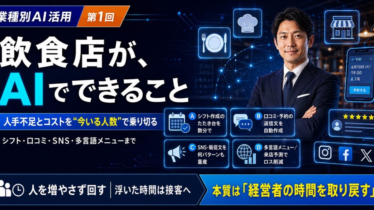 飲食店がAIでできること｜業種別AI活用シリーズ第1回