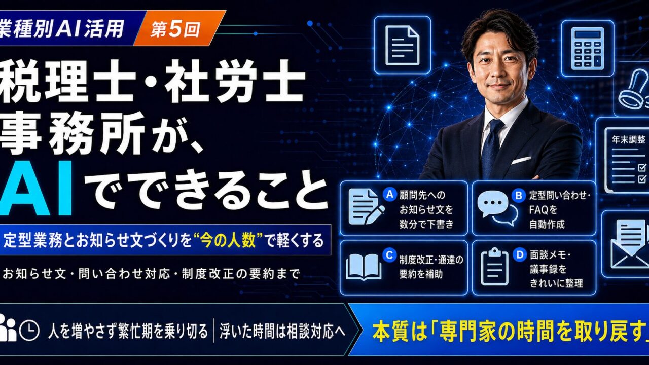 税理士・社労士事務所がAIでできること｜業種別AI活用シリーズ第5回
