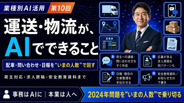 運送・物流会社がAIでできること｜業種別AI活用シリーズ第10回