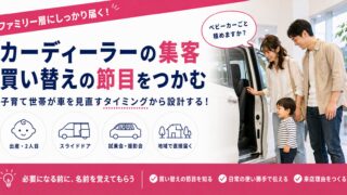 カーディーラーの集客｜子育て世帯が車を買い替えるタイミングを捉える