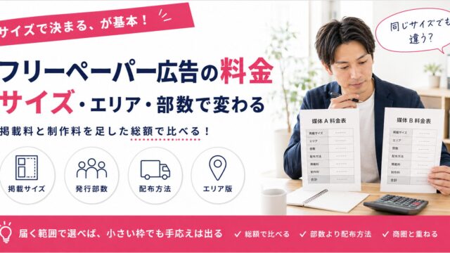 フリーペーパー広告の料金｜サイズ・エリア・部数で変わる価格の見方