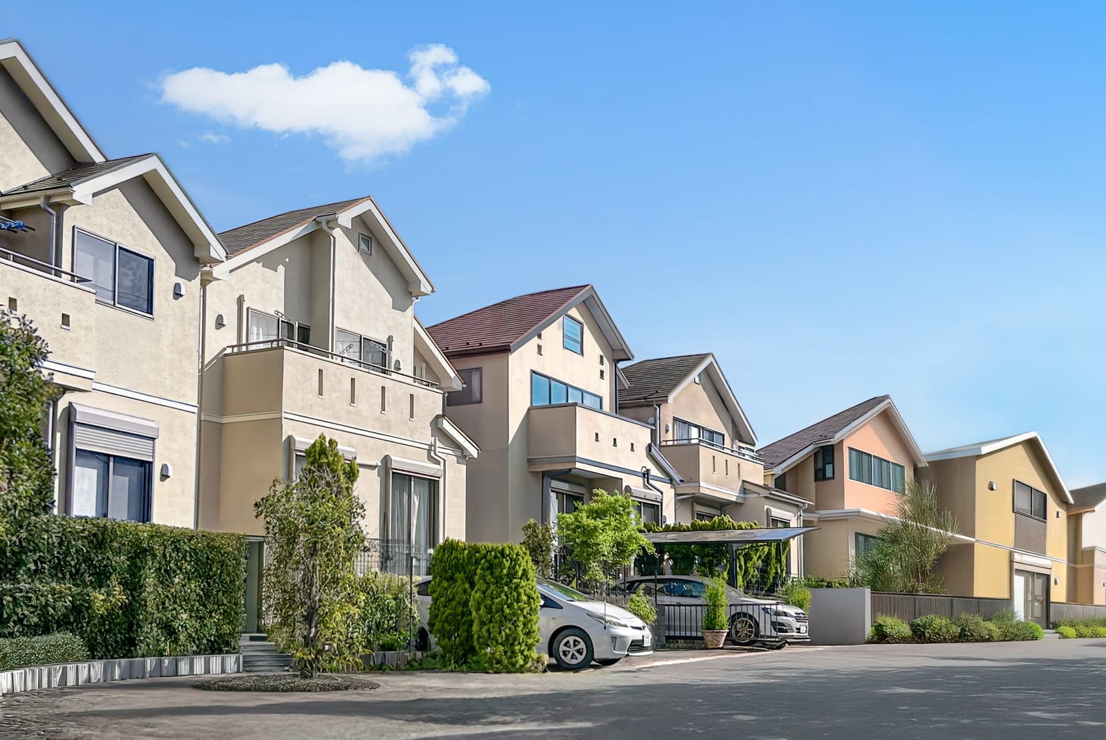戸建て住宅が並ぶ住宅街